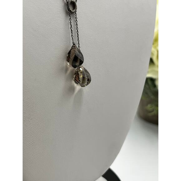 Vintage 925 Sterling Silver Faceted Smoky Quartz Drop Necklace 20" Chain
4.6g - Picture 3 of 13